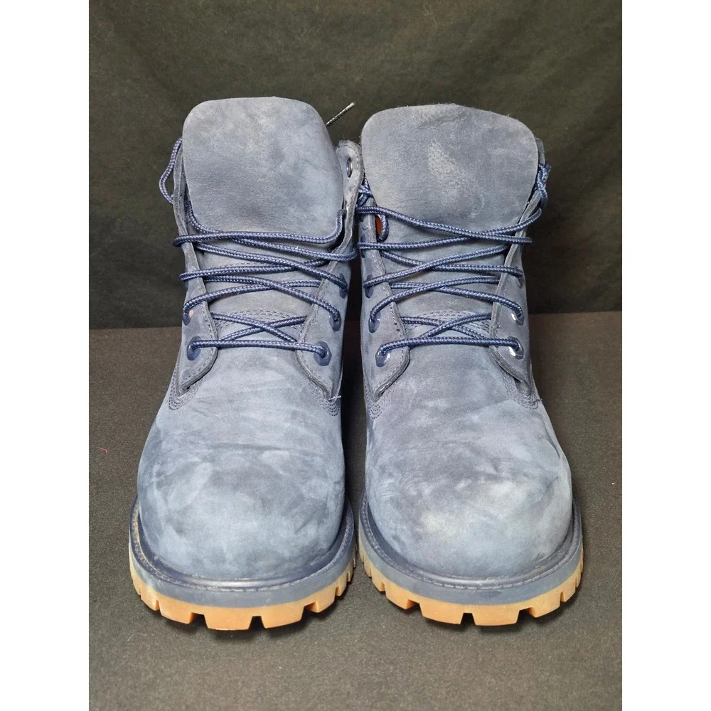 Timberland 6 Inch Premium Waterproof Boots Navy‎ Blue Nubuck Mens 6 Women 7.5